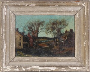 A painting by Walter Baum, bearing label from Salmagundi Club