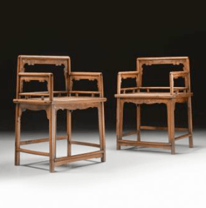 Qing Dynasty Low-back Armchairs at Sotheby's