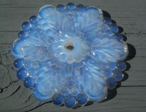 Old Victorian Opalescent Glass Flower Curtain Tie Back at e Bay