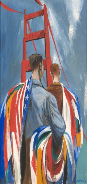 Anton Refregier (U.S., b. Russia, 1905-1979) End of the Conference, 1945 Oil on canvas, 32 x 15 ½ in. Purchase, U.S. State Department Collection, 1948