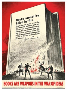 S. BRODER (DATES UNKNOWN) BOOKS ARE WEAPONS IN THE WAR OF IDEAS. 1942. 28x20 1/8 inches, 71x51 cm. U. S. Government Printing Office.  Lot 113 Estimated $400 to $600