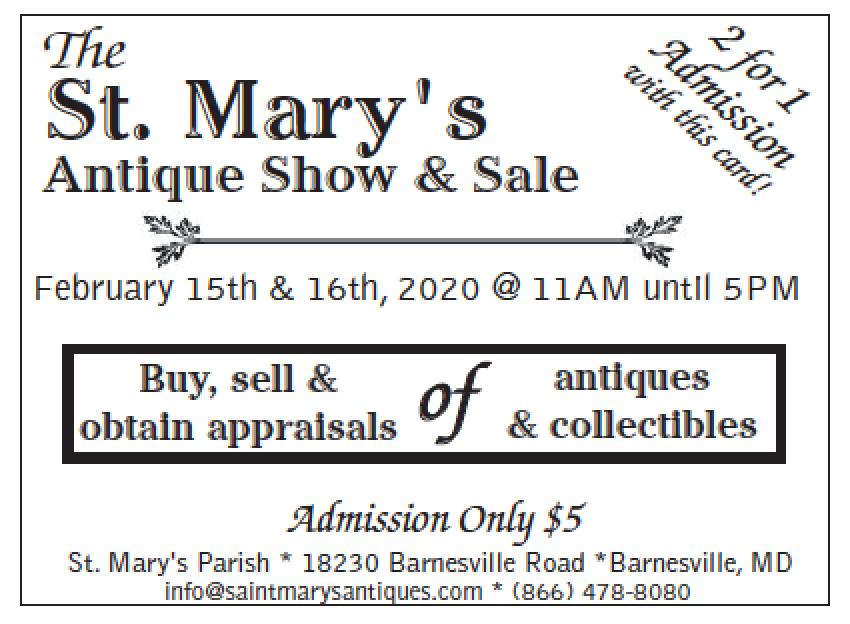 Saint Mary’s Antique Show, Presidents Weekend