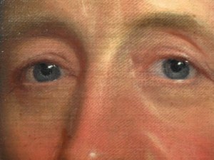 Details of the portrait attributed by Gilbert Stuart, Lot 134 of the July 25 sale at Neapolitan Public Auction Details of the portrait attributed by Gilbert Stuart, Lot 134 of the July 25 sale at Neapolitan Public Auction