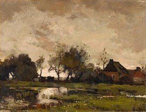 Gray Sky by Theophile De Bock at Freeman's, 11 1/2 x 15 1/4 in. Esitmated $1000- $1500, Unsold