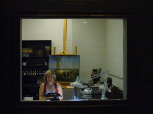 "Behind-the-scenes" View of  Conservation Lab Through Glass Window