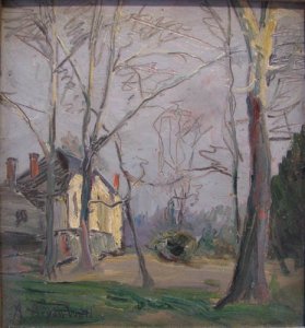 Lot 157, A. Bryan Wall Farm House in the Woods at Concept Art Gallery