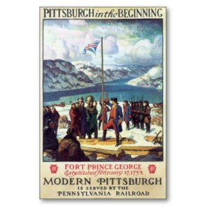 "Pittsburgh In the Beginning", a PRR poster illustrated by N. C. Wyeth