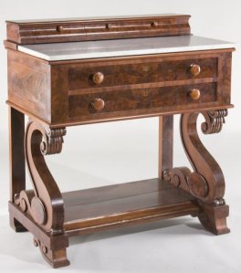 American Empire Marble Top Dressing Table From Leland Little Auction