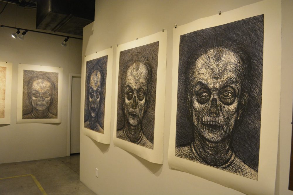 Luis Jiménez Self Portrait process on display at Flatbed Press in Austin