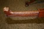 A rare form American harp-backed carved mahogany side chair 