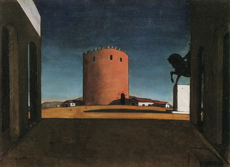 The Red Tower by Giorgio de Chirico. Oil on canvas, 1913. Guggenheim Museum (via Wikipedia)