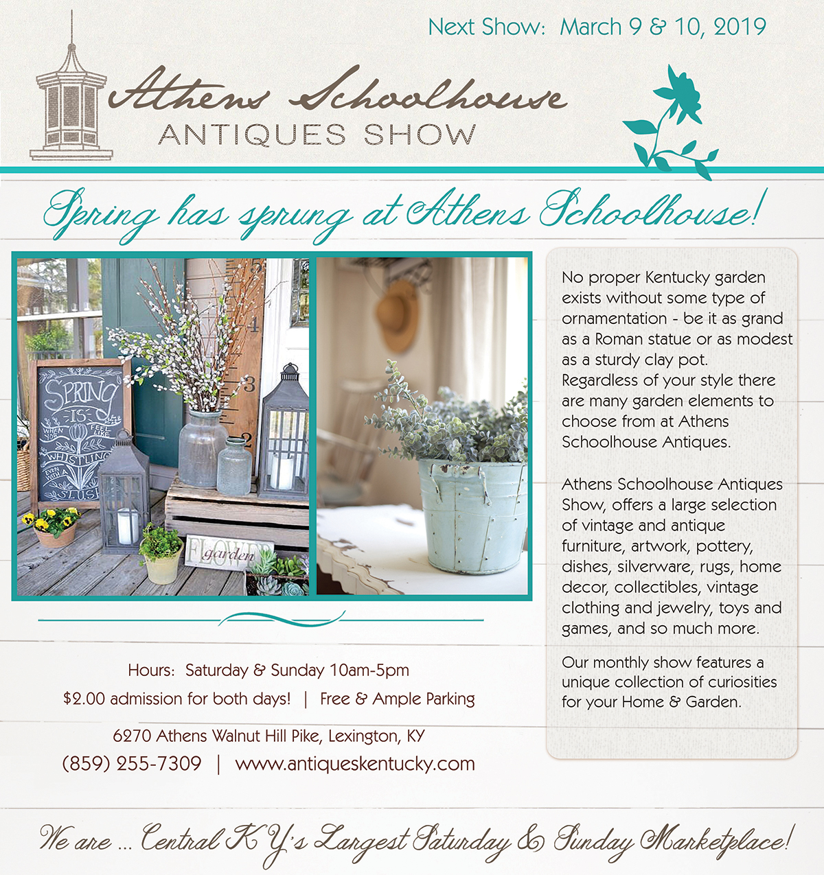 Athens Schoolhouse Antiques Show: March 9 & 10