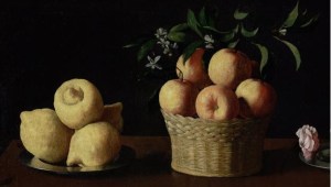 Partial of "Still Life with Lemons, Oranges and a Rose" by Francisco de Zurbarán, collection of the Norton Simon Museum