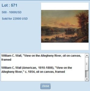 Result of the painting by William Coventry Wall at Treadway