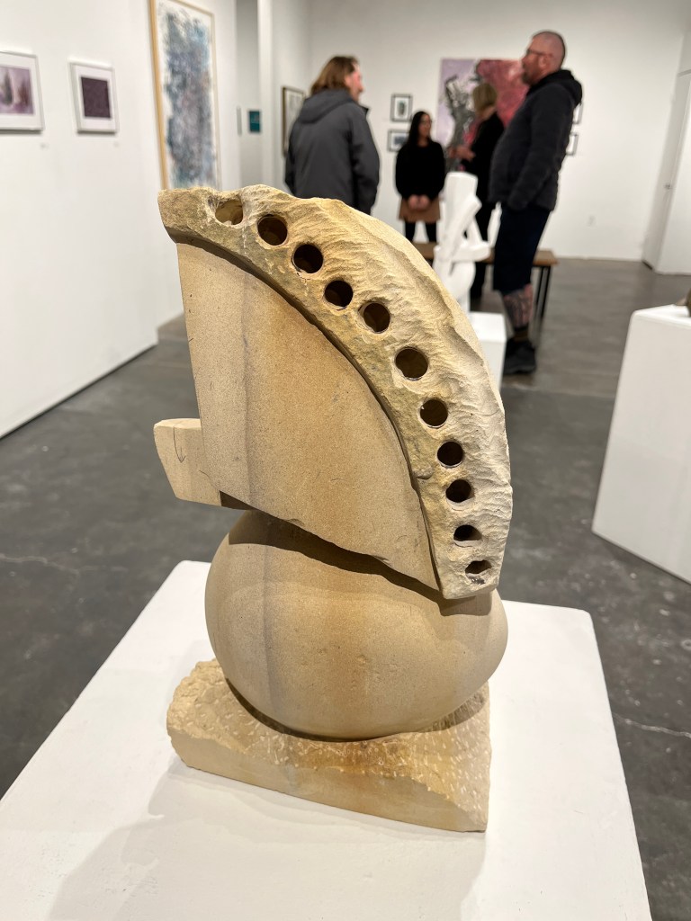Limestone sculpture by Benjamin Mefford, Blackfish Gallery