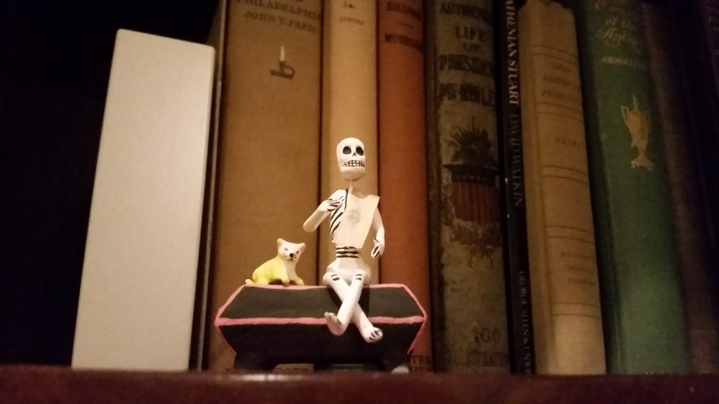 Art Log January 23, 2024: No fancy curtains, a tag for book shelves and paint made from mummies.