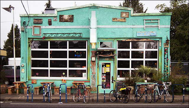 Taqueria and bike corral