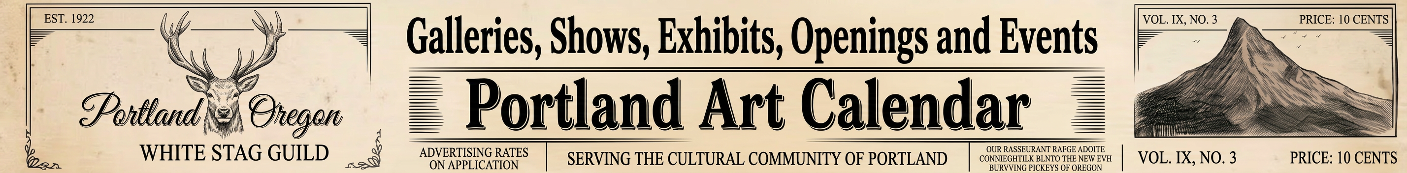 Portland Art Events Calendar